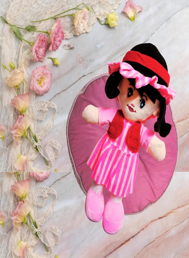 KARBD دمية كاربد المصنوعة من قماش ناعم للغاية، دمية فتاة محشوة لطيفة قابلة للغسل، لعبة قطيفة ناعمة ومريحة للأطفال الصغار والرضع والفتيات - Image 4